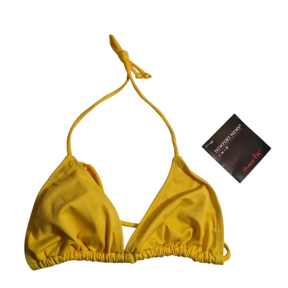 Vintage Deadstock Y2k Newport News Triangle Bikini Top Yellow 6 Shape FX Beach